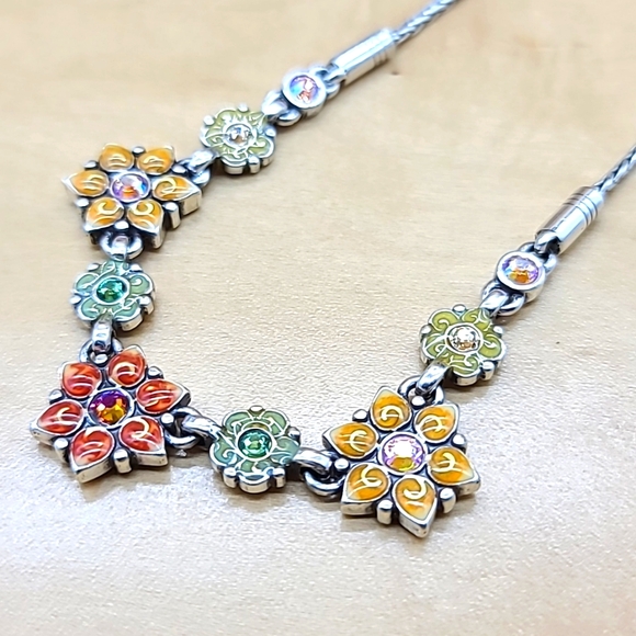 NWTS! Brighton "GARDEN OF EDEN" Enamel & Swarovski Crystal Reversible Necklace🌺 - Picture 4 of 12